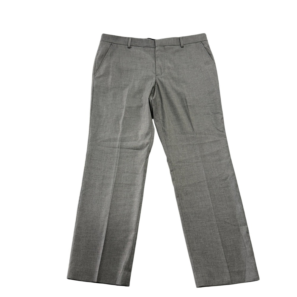 J.Ferrar Slim Fit Dress Pants Mens 36x30 Gray Flat Front Business Slacks Trouser